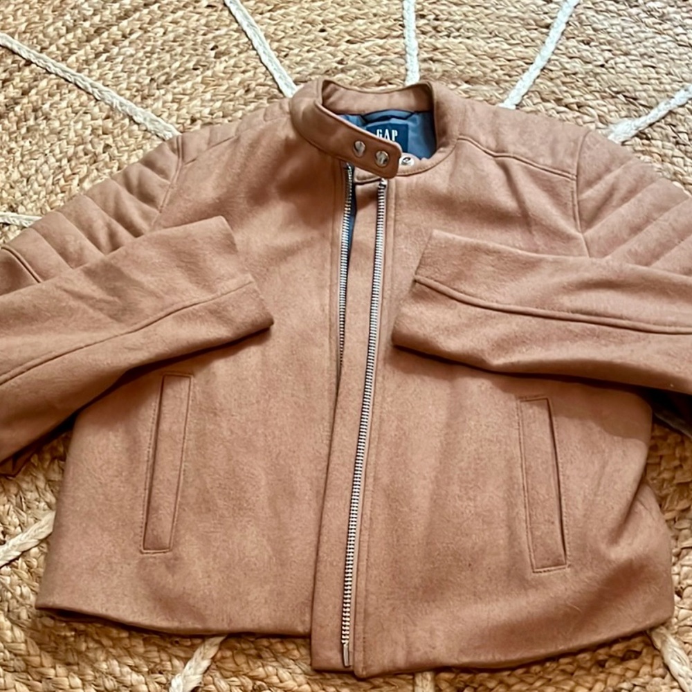 GAP camel  Zip-Up MOTO jacket